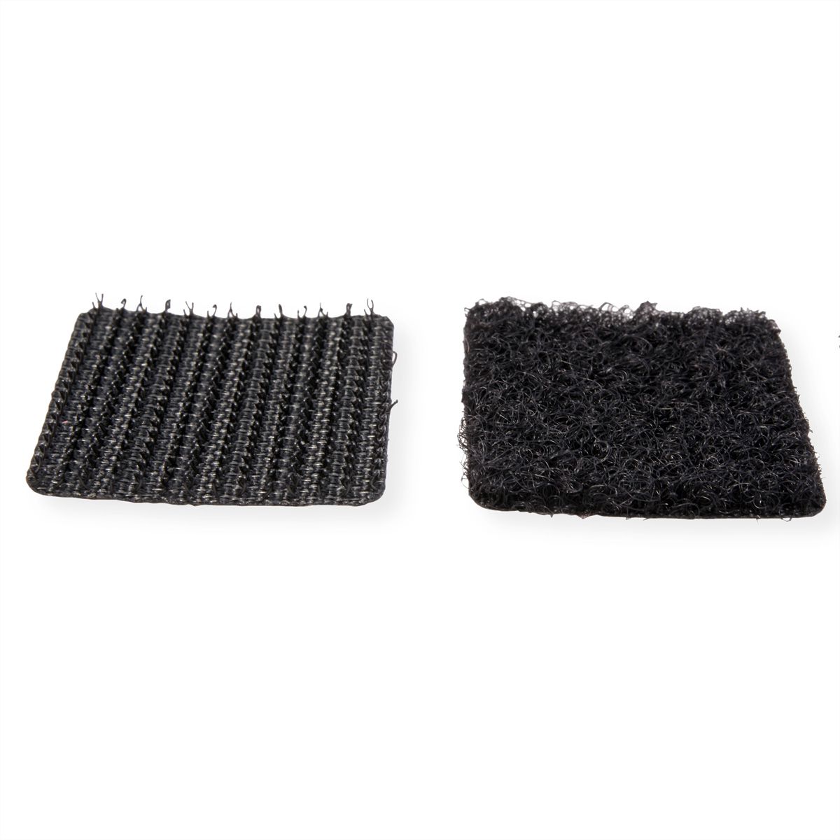 VELCRO® Klettquadrate Selbstklebend, Haken & Flausch 25mm x 25mm x 24 sets Schwarz