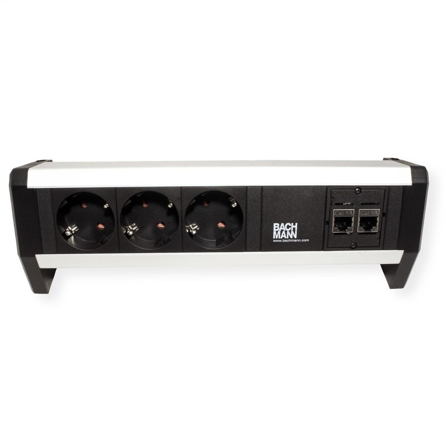 BACHMANN DESK 3x Schutzkontakt, 2x CAT6