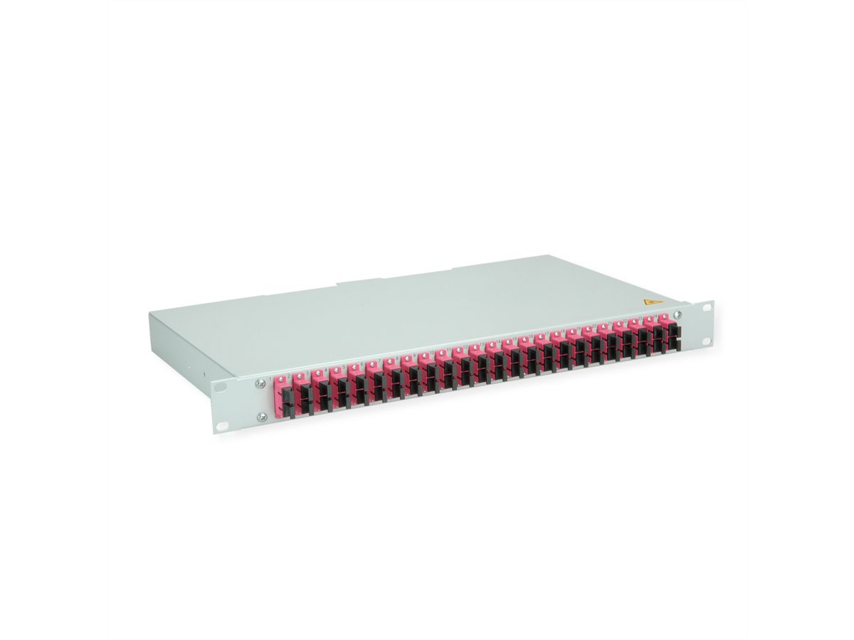 TELEGÄRTNER BASIS eco LWL-Panel mit Kupplungen, 24x SC Duplex, violett, OM4