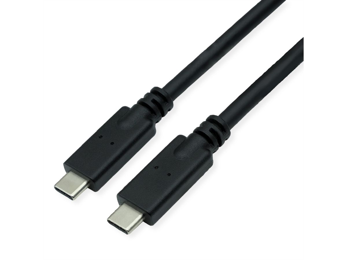 ROLINE USB 3.2 Gen 2 kompatibles Kabel, C-C, ST/ST, 10Gbit/s, Emark, 85W, schwarz, 7 m