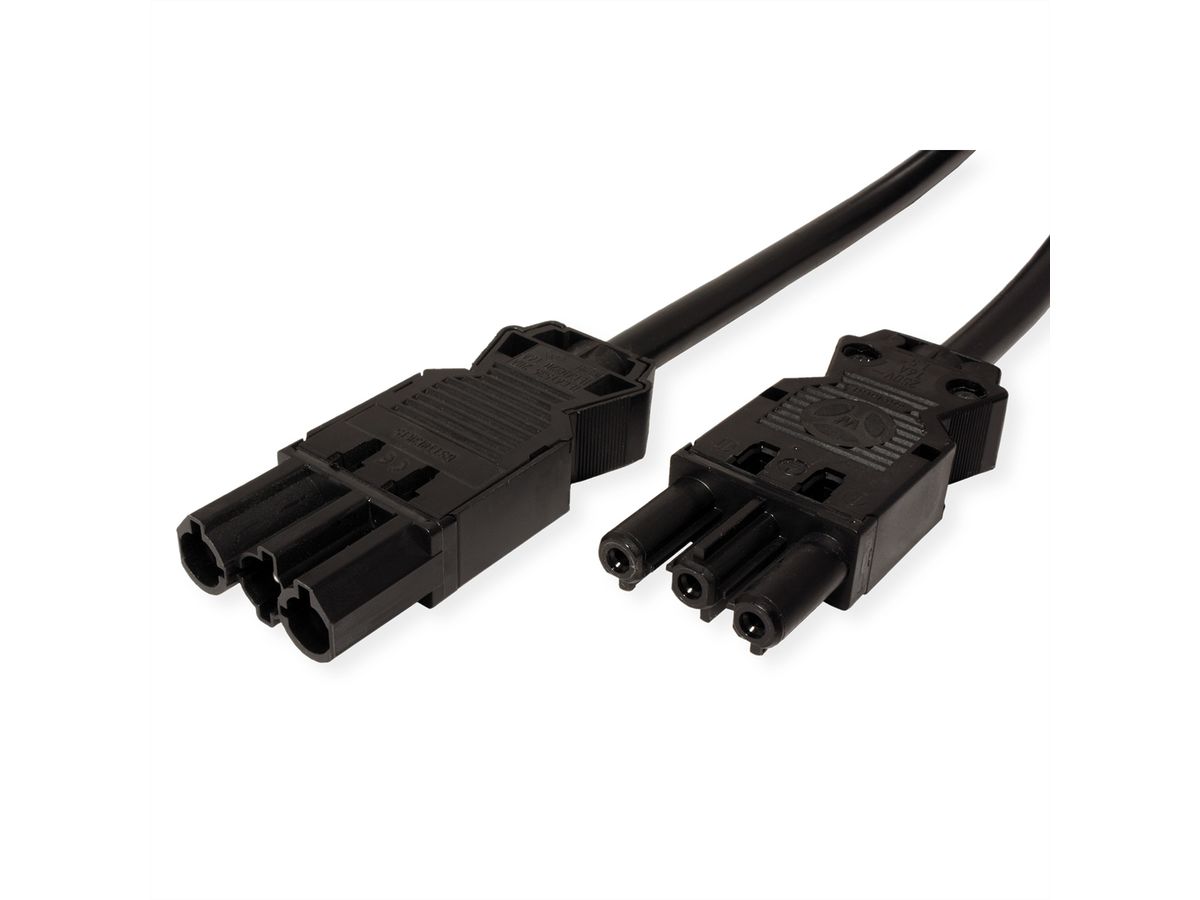 BACHMANN Geräteverlängerung GST18-3 Stecker/Kupplung, schwarz, 2 m