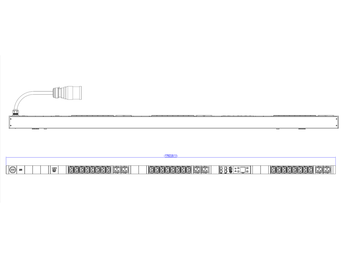 BACHMANN BN7000 3xRCM 24xC13 6xC19, Mess.p.Ph. 5G2,5 CEE3x16A Lan Schalt.p.D.