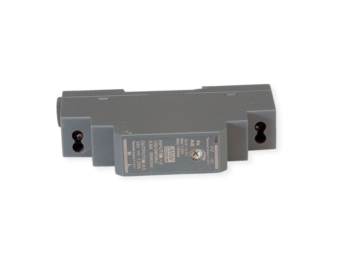 MEAN WELL HDR-15-12 Hutschienennetzteil 15W 12V DC, anthrazit