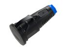 BACHMANN Schutzkontaktkupplung Vollgummi CEE7/3, Deckelband, IP54, schwarz / blau