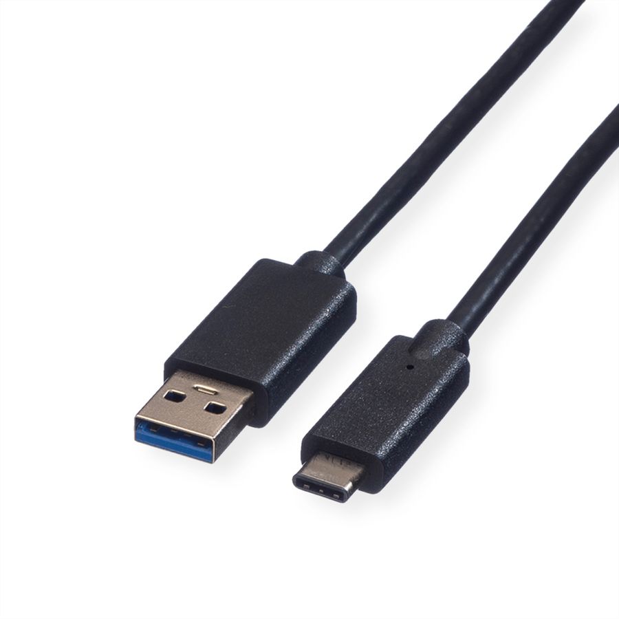 ROLINE GREEN USB 3.2 Gen 1 Kabel, USB A-C, ST/ST, schwarz, 0,5 m