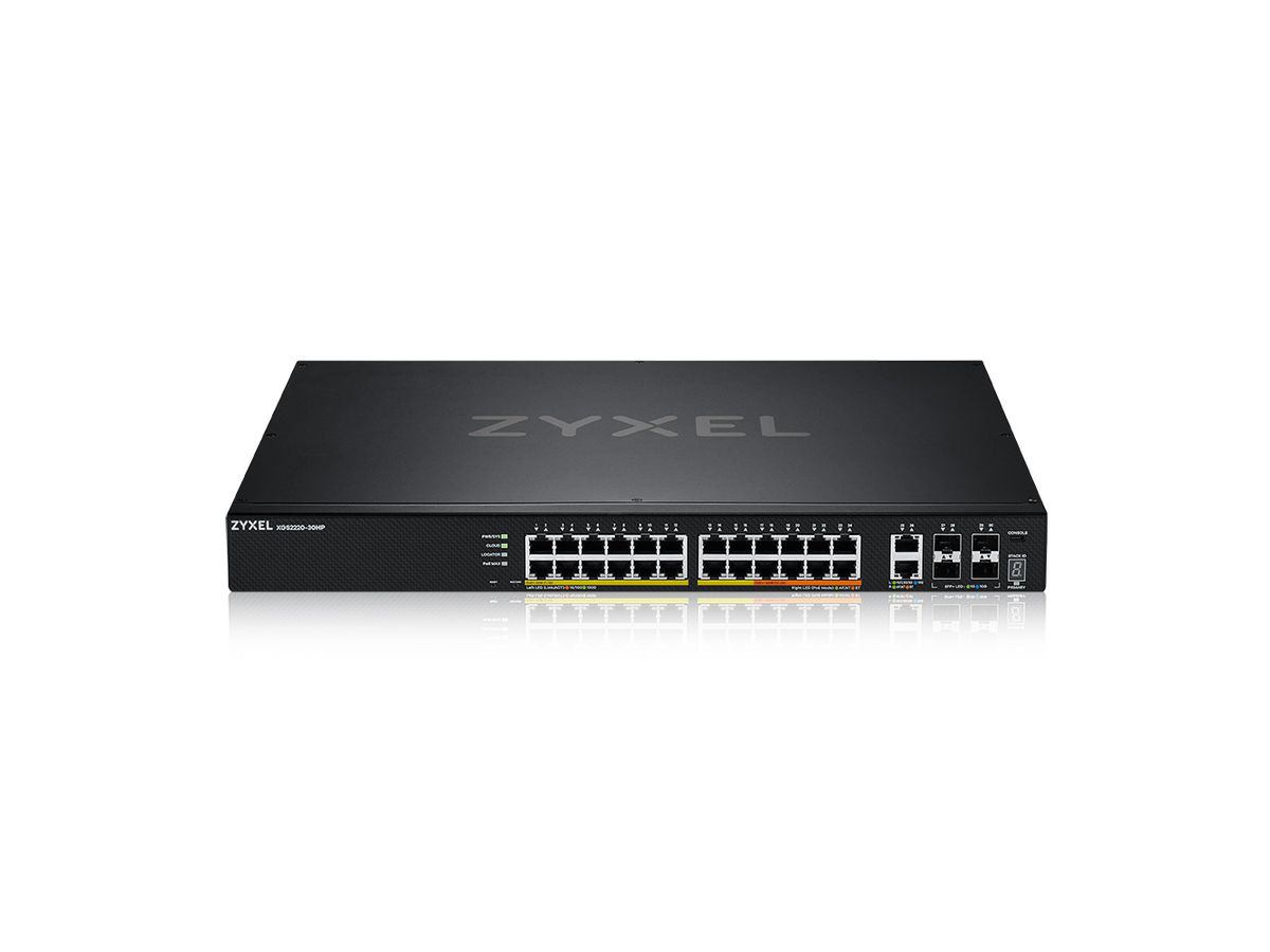 Zyxel XGS2220-30HP Managed L3 Gigabit Ethernet (10/100/1000) Power over Ethernet (PoE) Schwarz