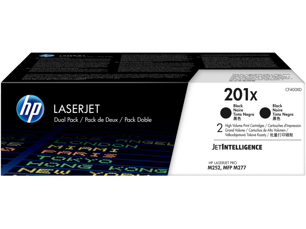 HP 201X 2er-Pack Schwarz Original LaserJet Tonerkartuschen mit hoher Reichweite