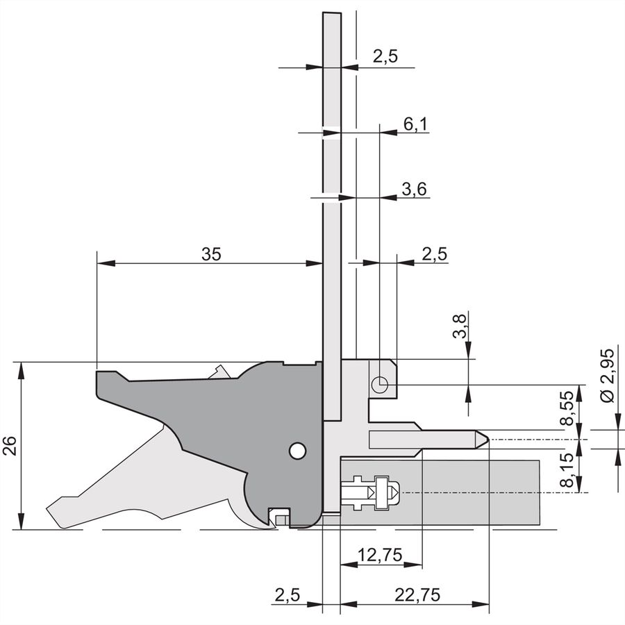 SCHROFF IEL-Griff - IEL-GRIFF OBEN GR/SW 10STK