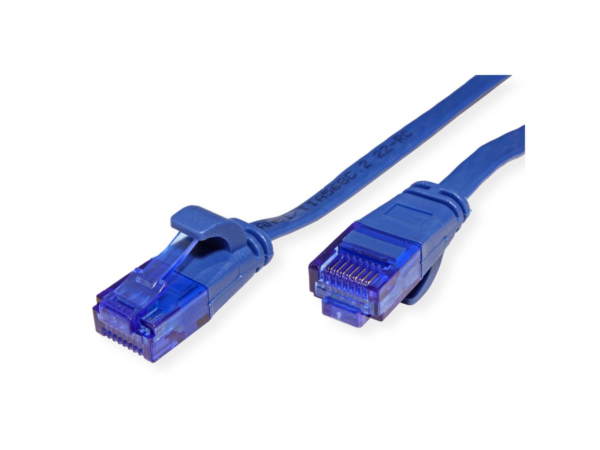 VALUE Patchkabel Kat.6A (Class EA) UTP, extra-flach, blau, 1,5 m