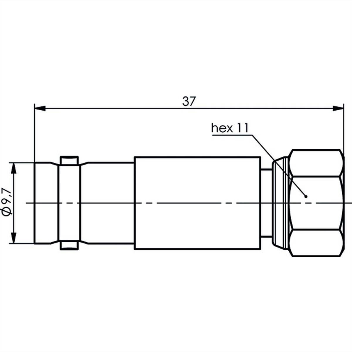 TELEGÄRTNER Adapter BNC-Buchse / F-Stecker