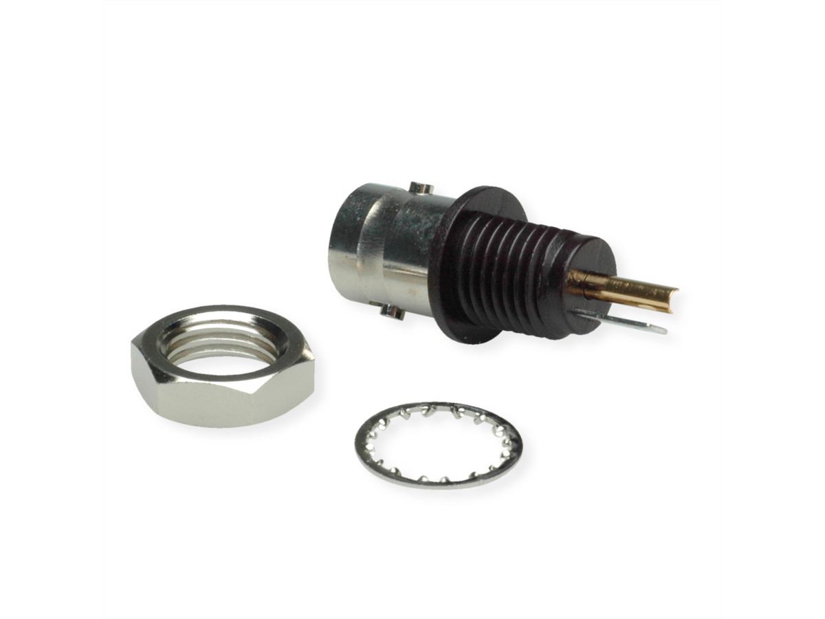 TELEGÄRTNER BNC-Einbaubuchse 50 Ohm, mit Isolierflansch schwarz