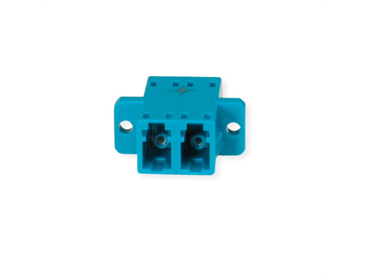 TELEGÄRTNER LC Duplex Kupplung, Single- u. Multimode, Keramikhülse, Kunststoffgehäuse blau