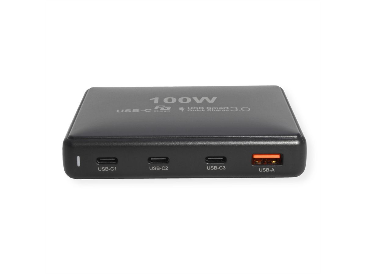 VALUE USB Charger, 4 Port (1x USB-A, 3x USB-C), max. 100W