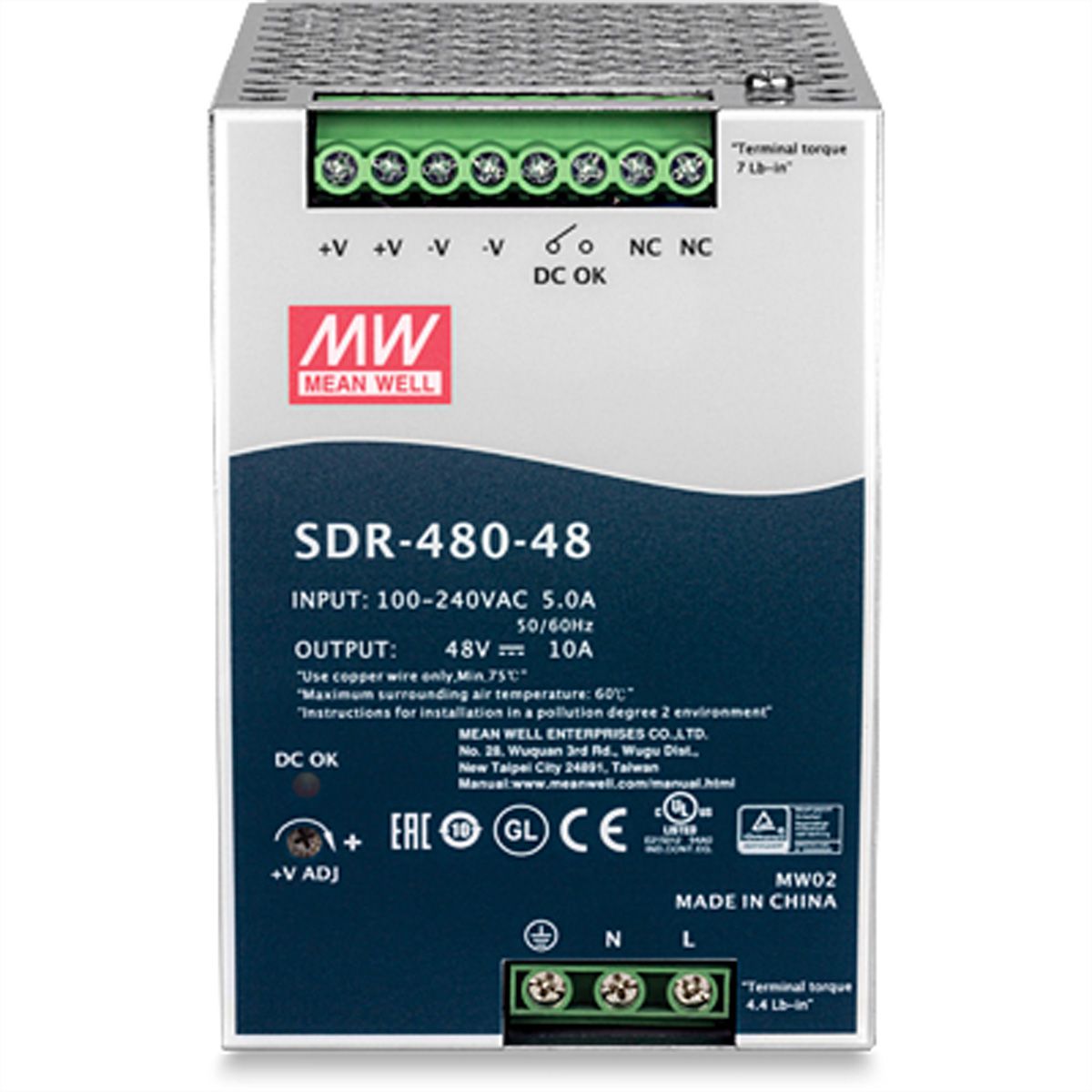 TRENDnet TI-S48048 AC-zu-DC DIN-Schienen-Netzteil