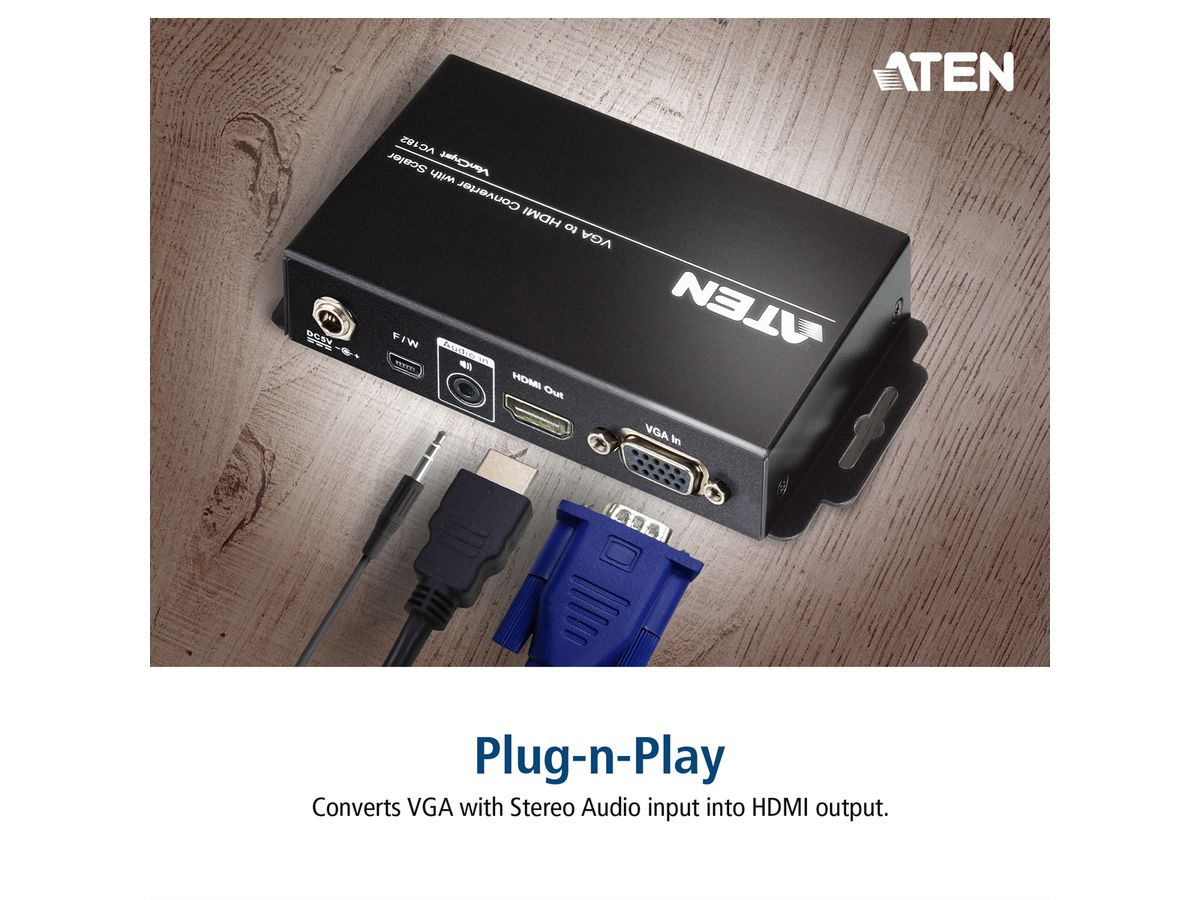 ATEN VC182 VGA zu HDMI Konverter mit Skalierfunktion