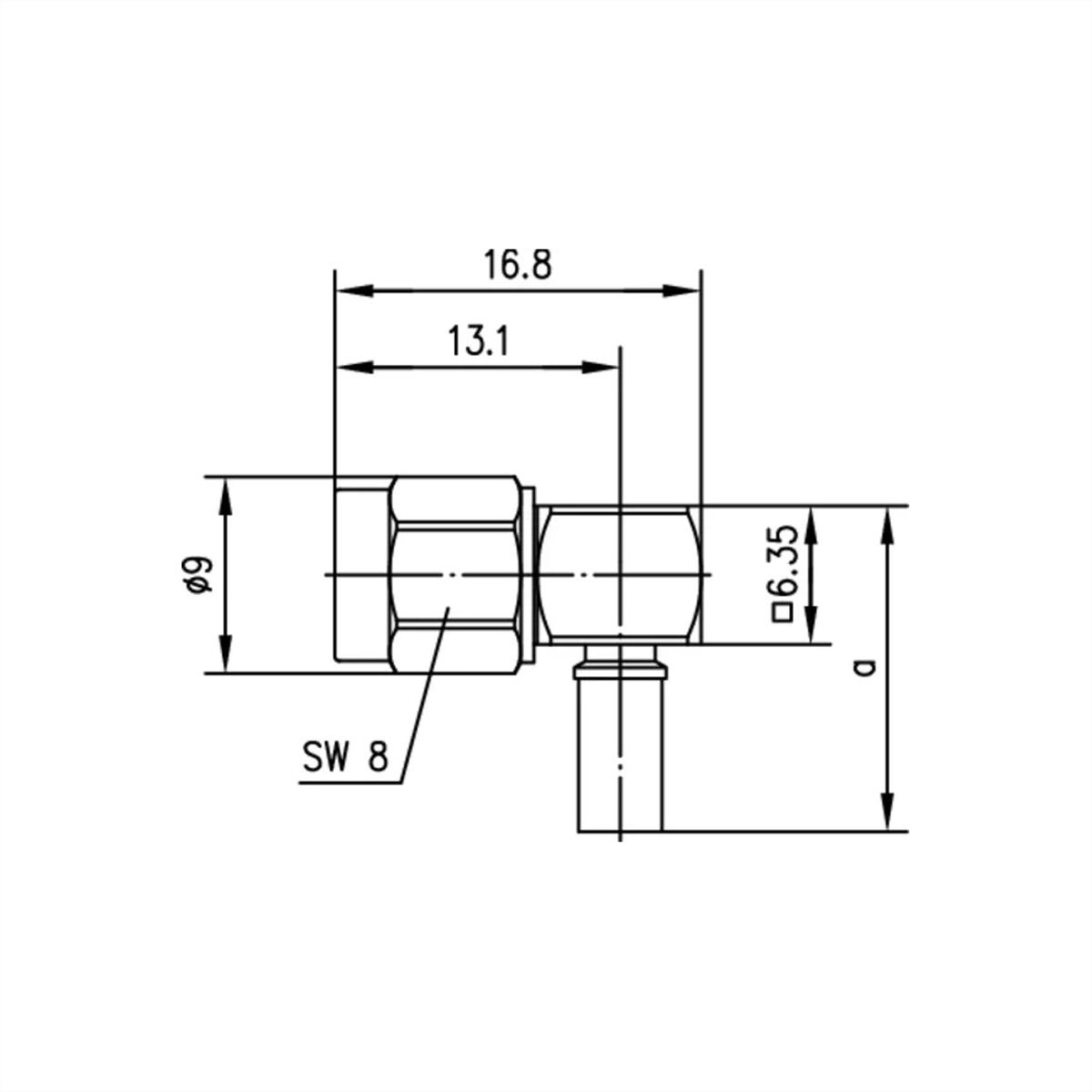 TELEGÄRTNER SMA-Winkelstecker, G8 für RG-316, Crimp