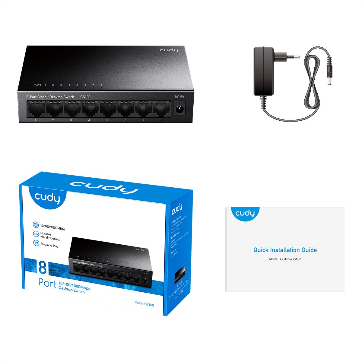 CUDY GS108 8-Port Gigabit Switch