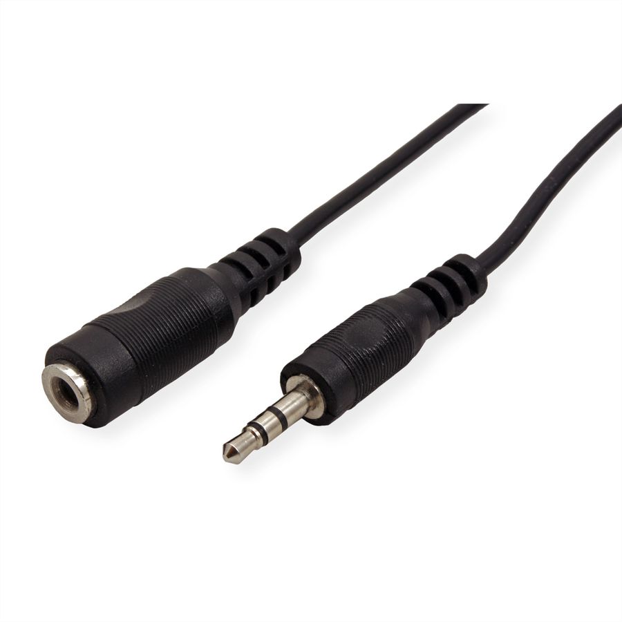 VALUE 3,5mm Verlängerungskabel ST / BU, schwarz, 5 m