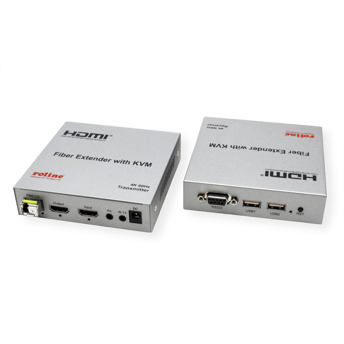ROLINE KVM Verlängerung über LWL, HDMI 4K, USB, 20 km