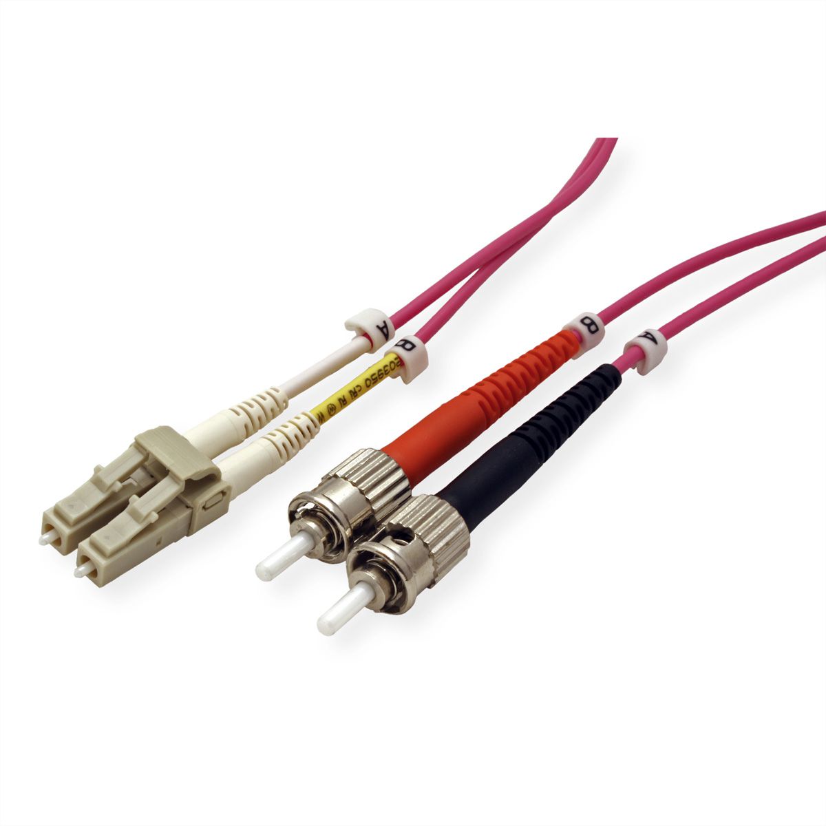 ROLINE LWL-Kabel 50/125µm OM4, LC/ST, violett, 0,5 m