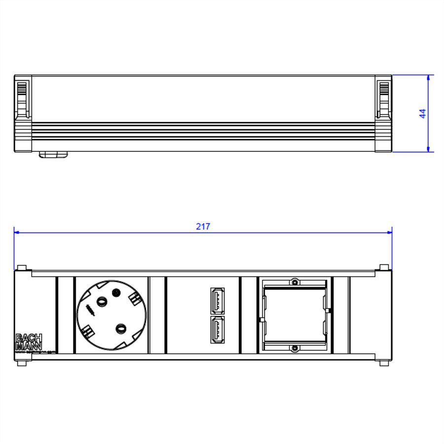 BACHMANN CONI Small 1x Schutzkontakt 1x USB Charger 1x ABD