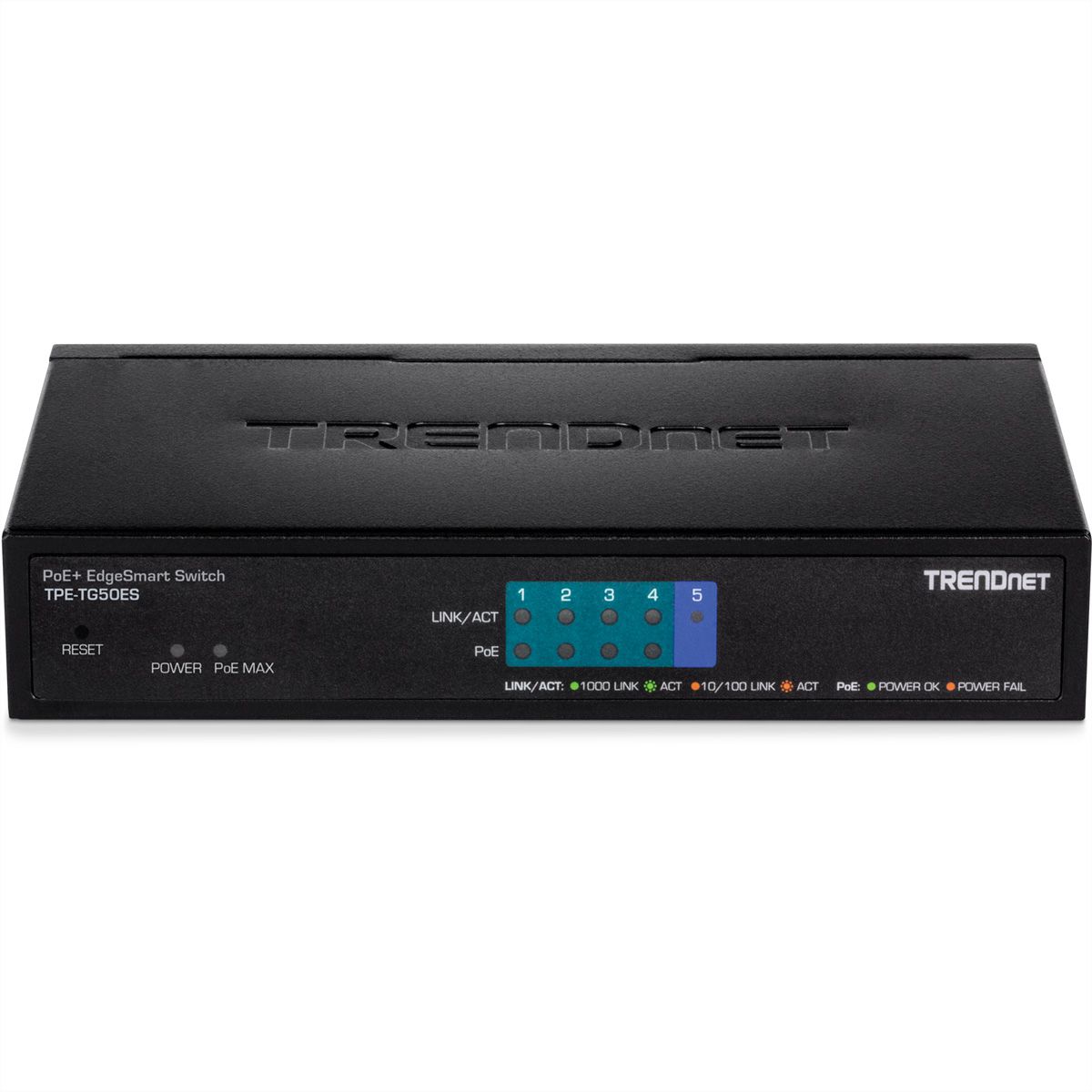 TRENDnet TPE-TG50ES PoE+ Switch (31W) 5-Port Gigabit EdgeSmart