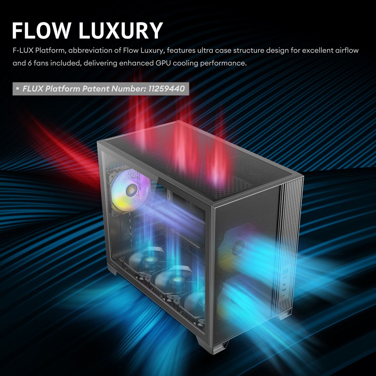 ANTEC FLUX M ATX/Micro-ATX/ITX Midi Tower PC Gehäuse , schwarz