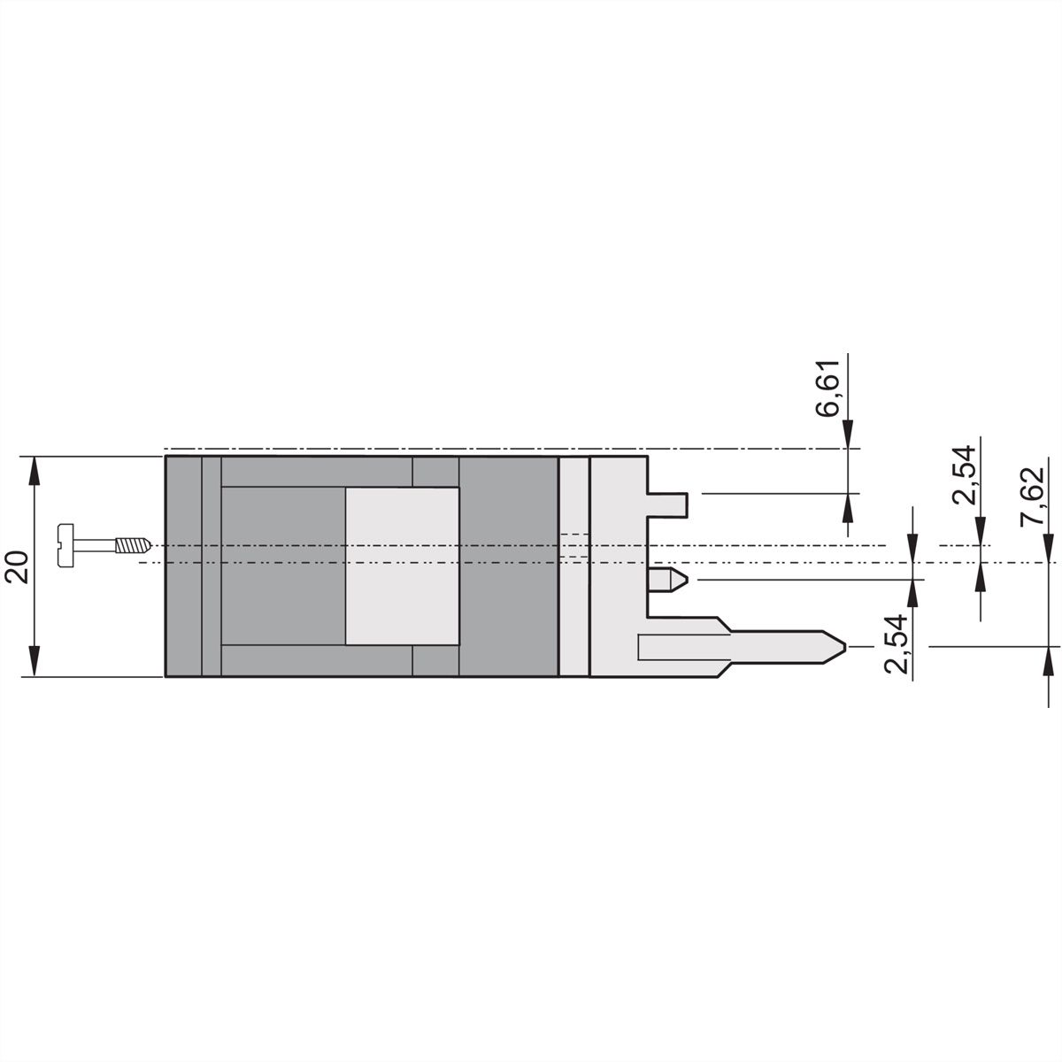 SCHROFF IEL-Griff mit 0,1 Zoll Versatz - IEL-GRIFF OB O SW/GR 10ST