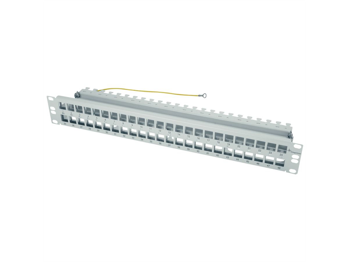 TELEGÄRTNER 19" Modultr. 1.5 HE für 48 AMJ/UMJ, Module/Kupplungen, inkl. KAF, RAL 7035