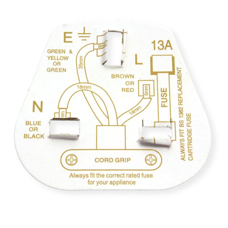 BACHMANN Schutzkontaktstecker, England UK 13A / 250V weiß, 13A Fuse