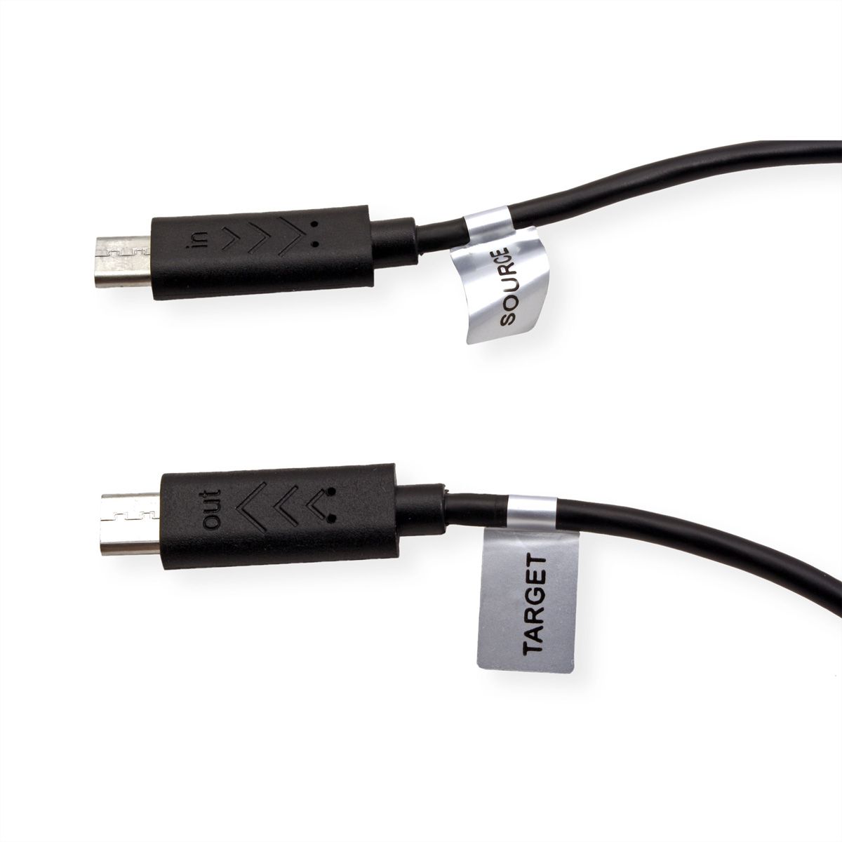 ROLINE USB 2.0 Ladekabel, Micro B - Micro B, ST/ST, schwarz, 0,3 m