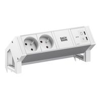 BACHMANN DESK2 ALU WHITE 2xUTE, 1xUSB C/C 45W L=0,2m RAL9010