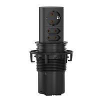 BACHMANN ELEVATOR 1x CEE 7/7 2x Euro, schwarz, 2 m