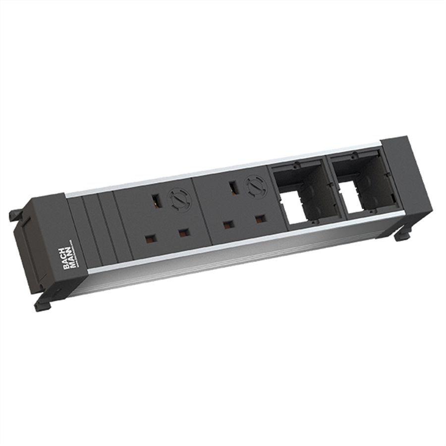 BACHMANN POWER FRAME 2xUK 3,15A 90° 2xCM, Strom 0,2m GST18 United Kingdom
