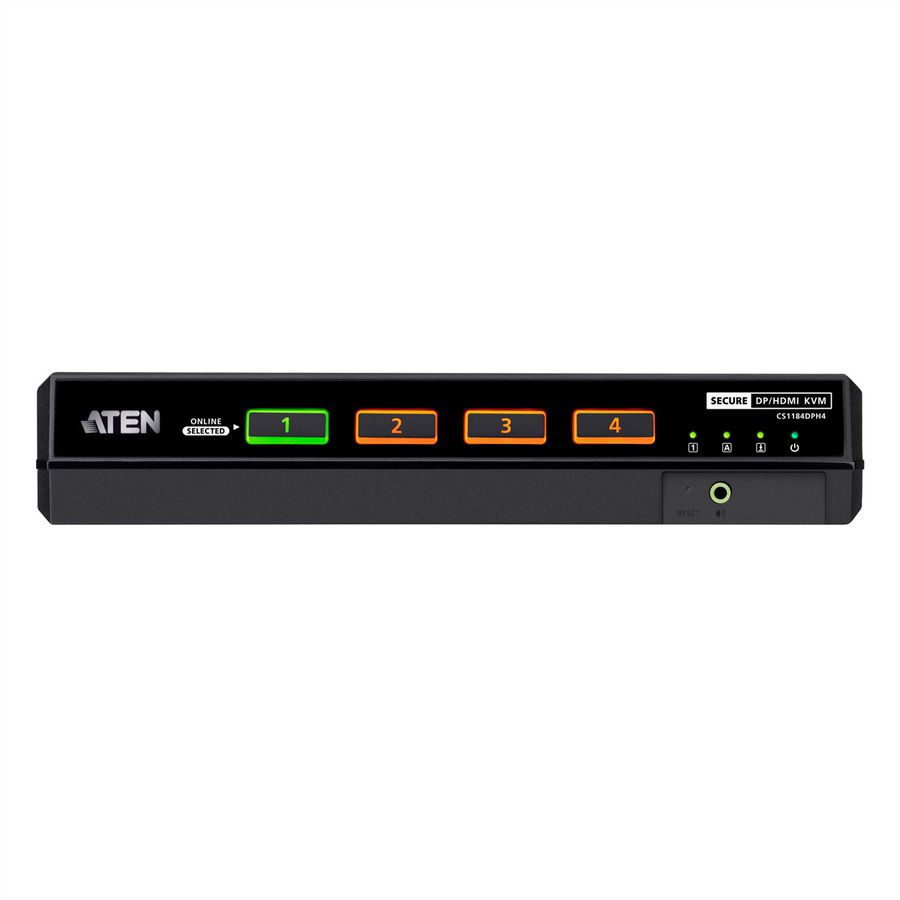 ATEN CS1184DPH4 4-Port USB 5K DP/HDMI, Single Display Universal Secure KVM Switch