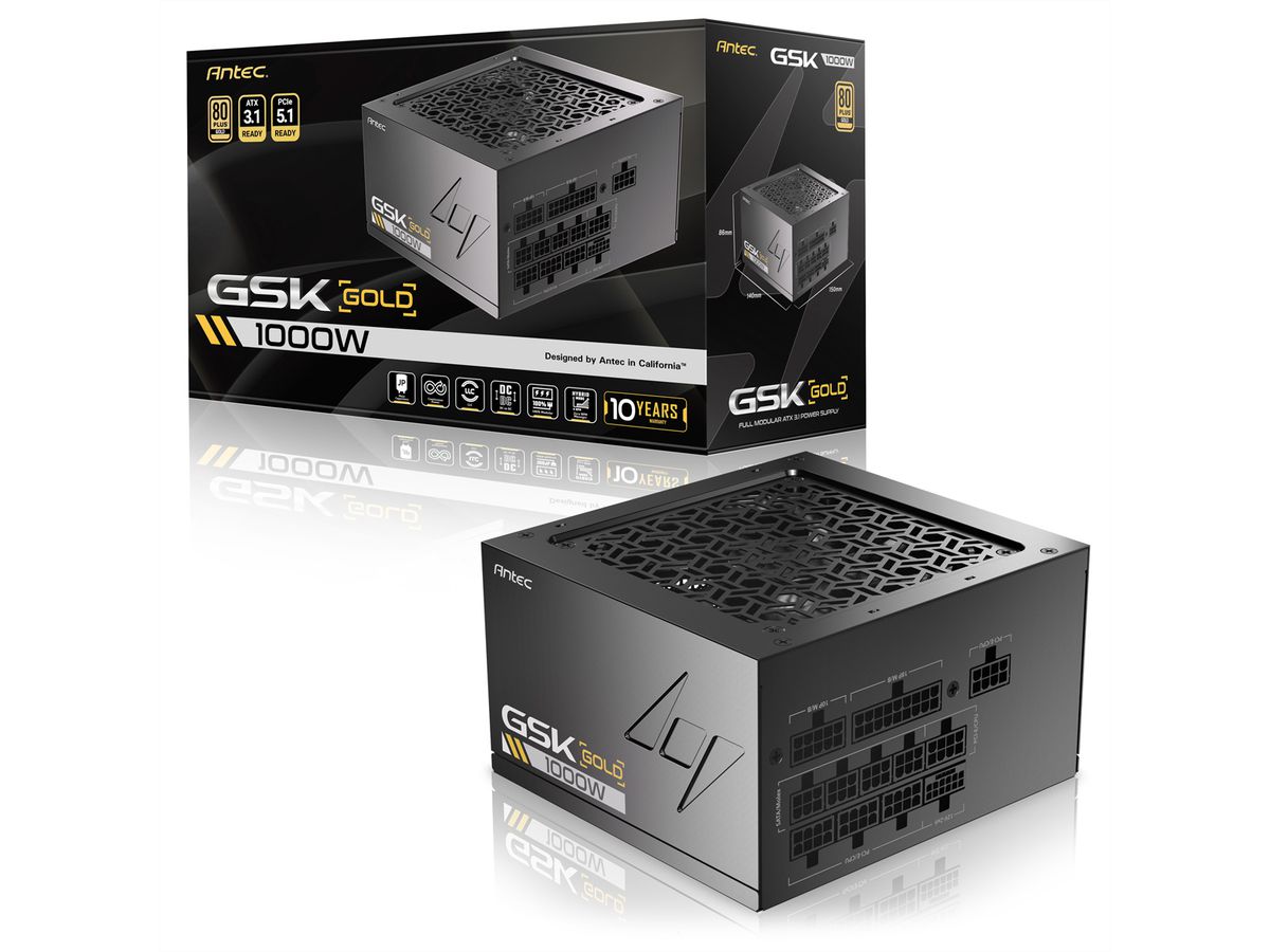 ANTEC GSK 1000 ATX3.1 1000 W Vollmodulares 80 PLUS Gold-Netzteil