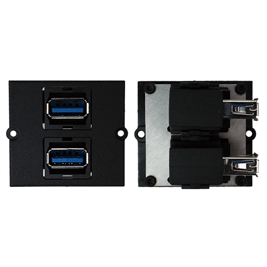 BACHMANN Rahmen 2xUSB 3.0, 90° Abgang seitlich