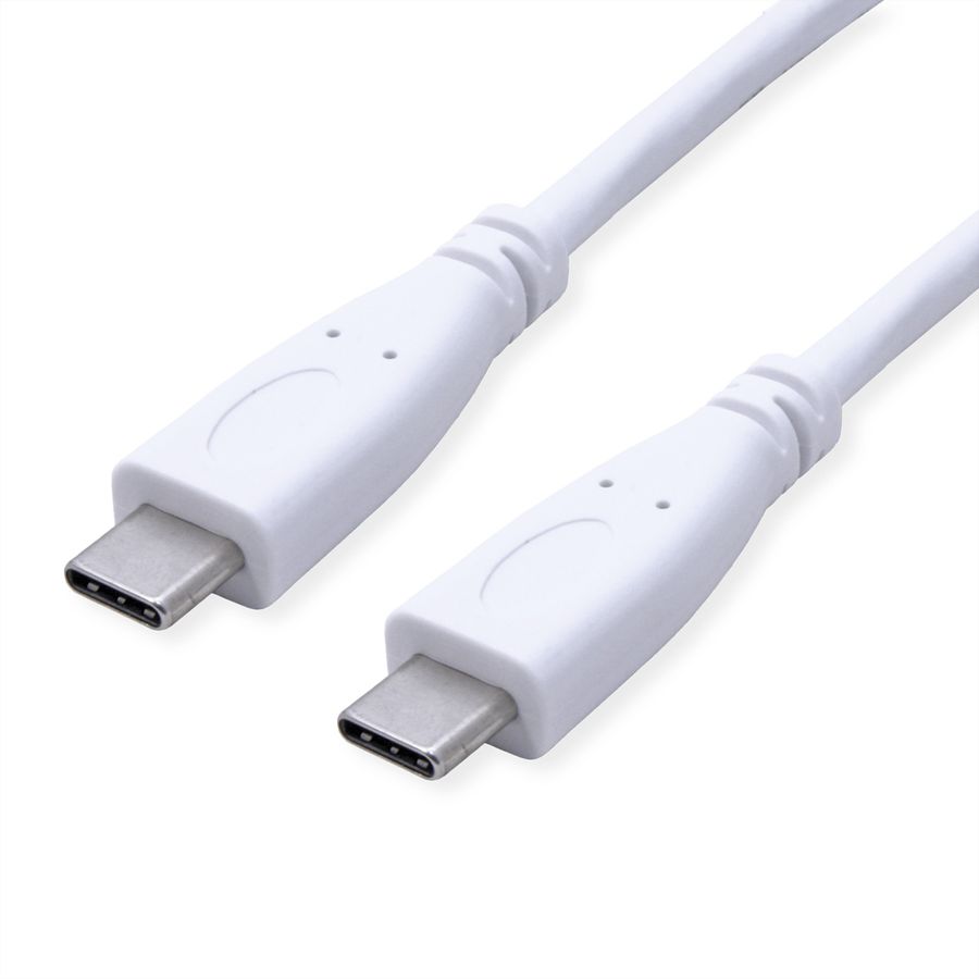 VALUE USB 3.2 Gen 2 Kabel, USB C-C, ST/ST, 4K UHD-1, 10Gbit/s, Emark, 100W, weiß, 1 m