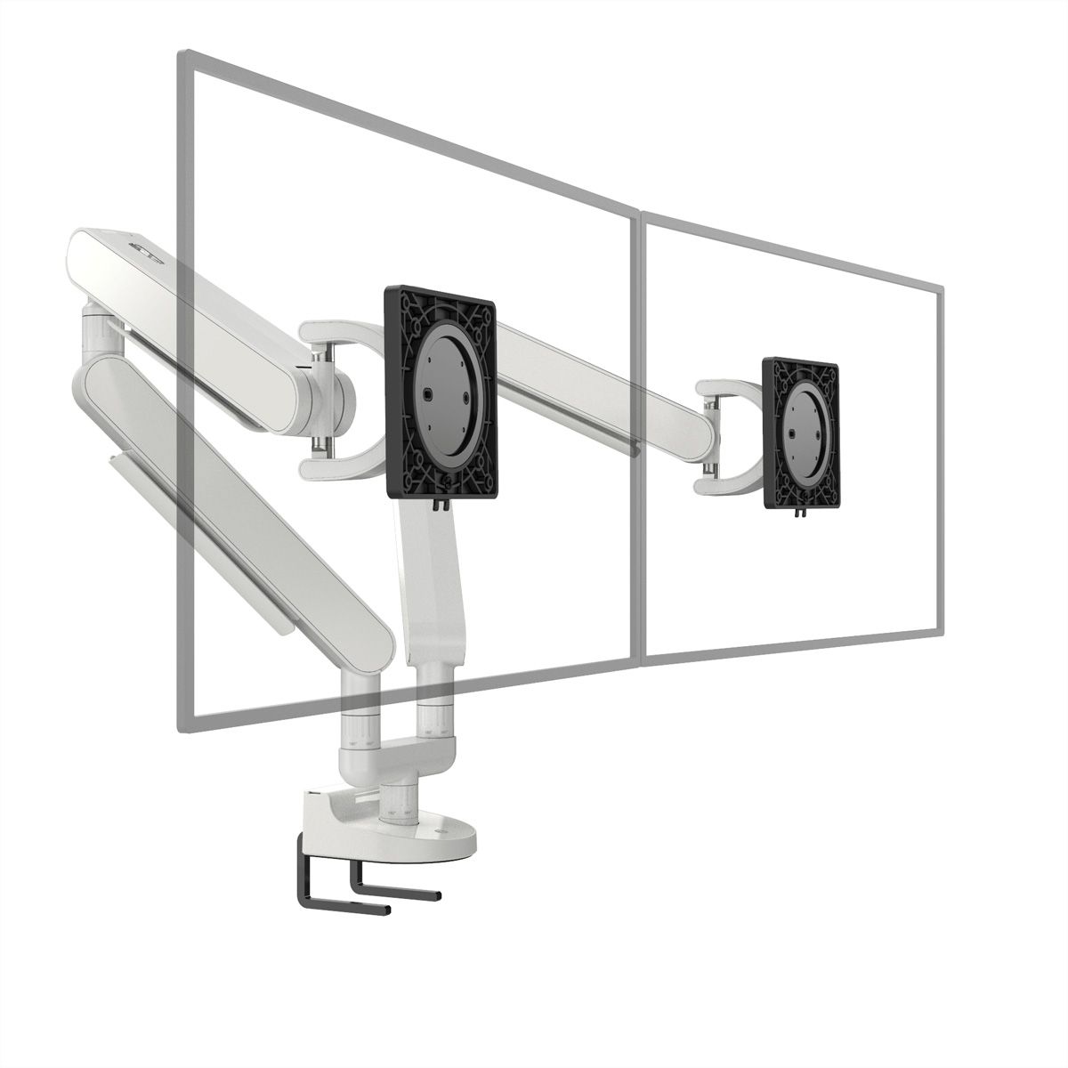 BACHMANN ZG2 Monitorarm DS weiß, Tischmontage, 17-34 Zoll, bis 11 kg