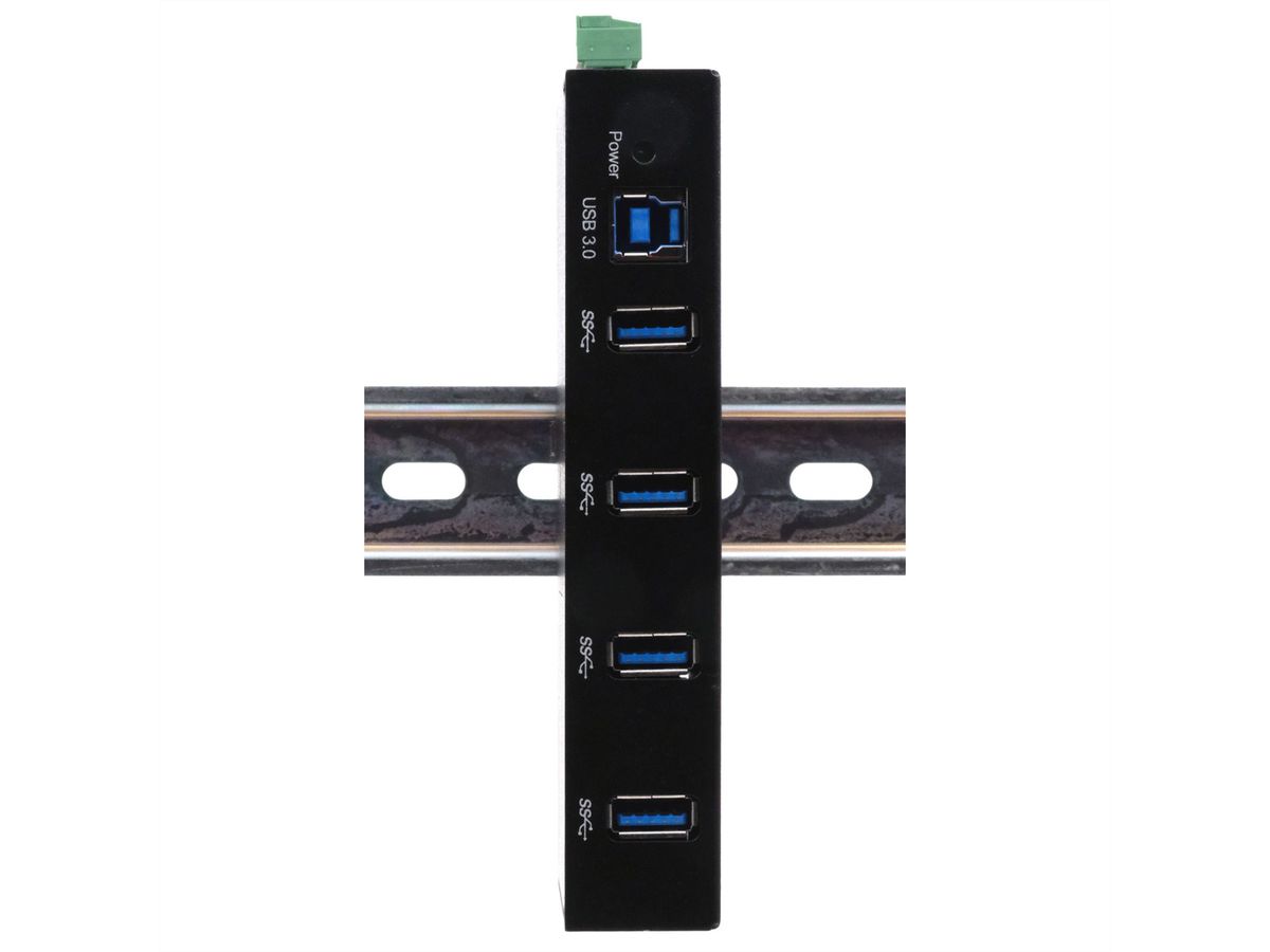 EXSYS EX-11234HMS-2 4 Port USB 3.2 Gen 1 HUB, Din-Rail Kit und Wand VIA VL817_Q7S Chipsatz