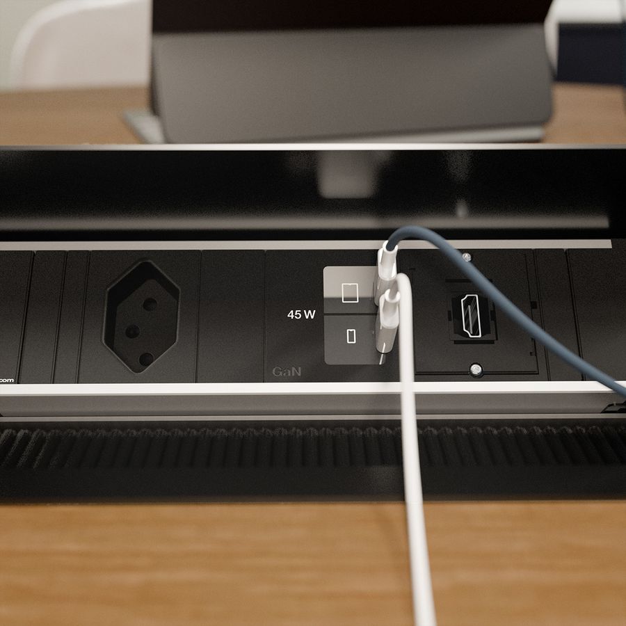 BACHMANN CONI S 1xCH 0° 1xUSB C/C 45W, 1xCM L=0,2m