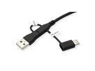ROLINE USB 2.0 Kabel Typ C, ST/ST, mit Datenblockier-Adaptern Typ A+C, 1 m
