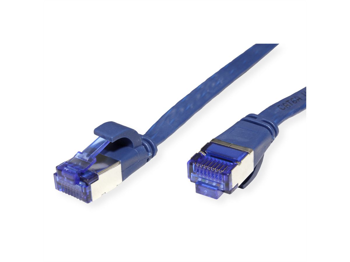 VALUE Patchkabel Kat.6A (Class EA) FTP, extra-flach, blau, 1 m