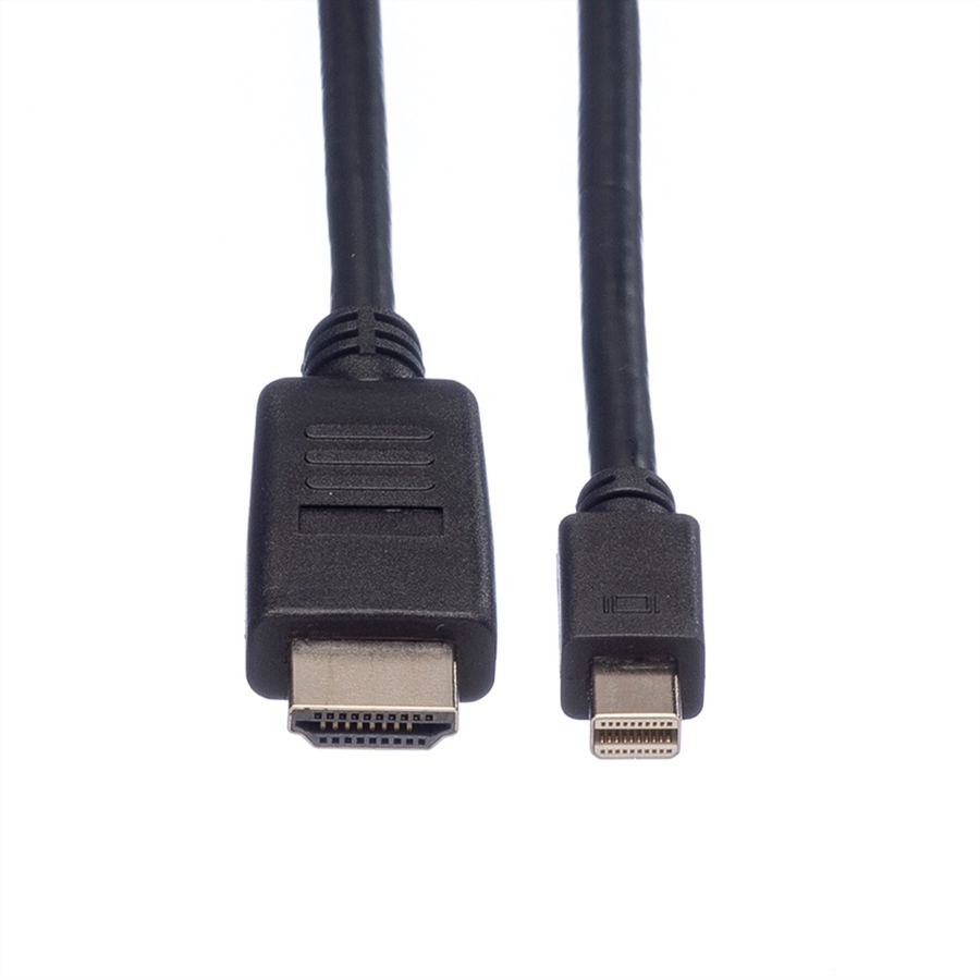 ROLINE Mini DisplayPort Kabel, Mini DP-HDTV, ST/ST, schwarz, 4,5 m