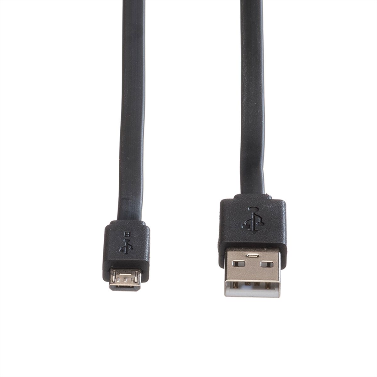 ROLINE USB 2.0 Kabel, USB A ST - Micro USB B ST, schwarz, 1 m