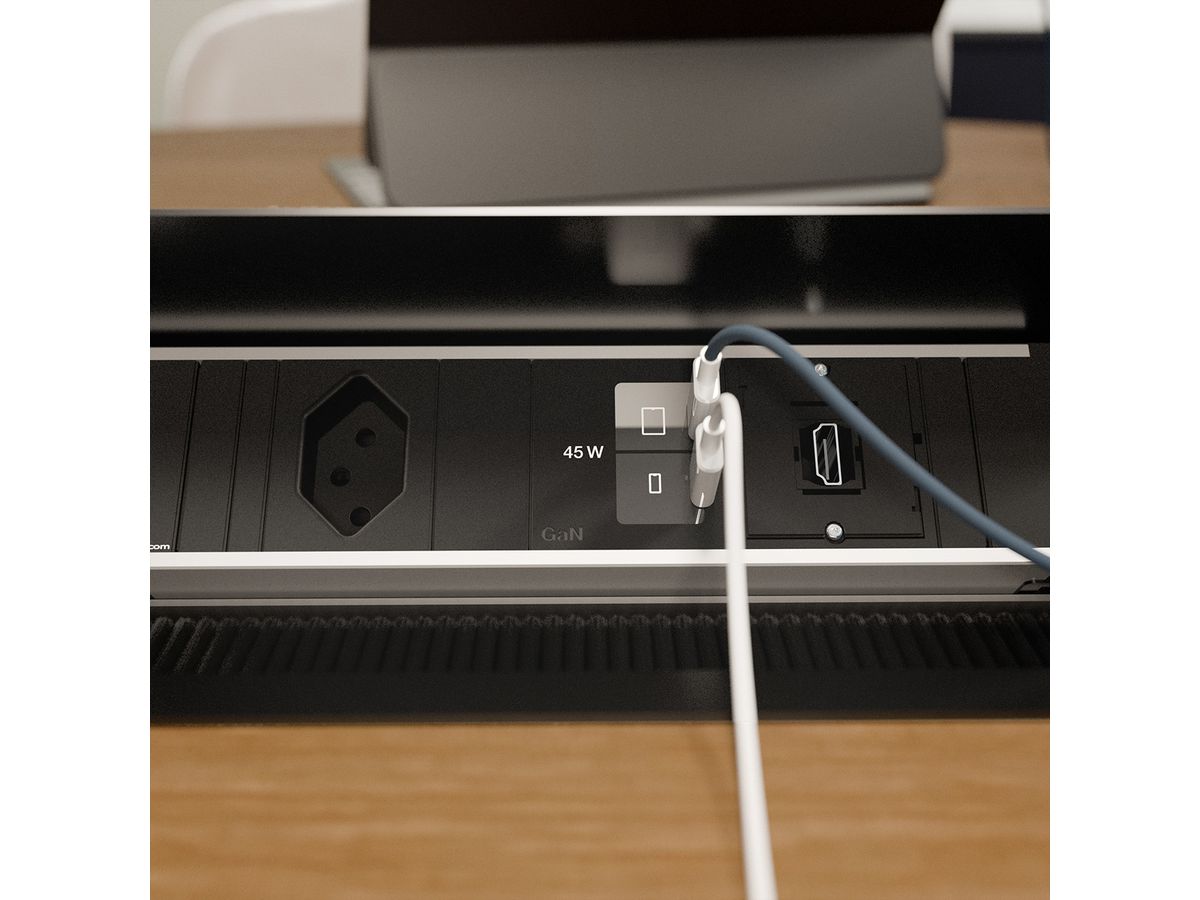 BACHMANN CONI S 1xCH 0° 1xUSB C/C 45W, 1xCM L=0,2m