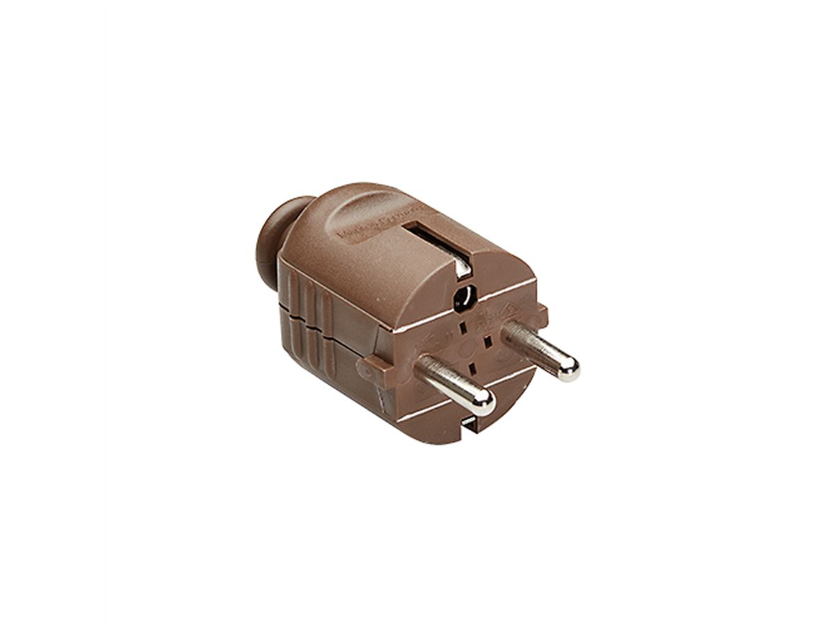 BACHMANN Schutzkontaktstecker, braun bruchfest montierbar