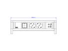 BACHMANN DESK 2xP40 1xUSB A/C 22W 1xSchalter GST18 RAL9010