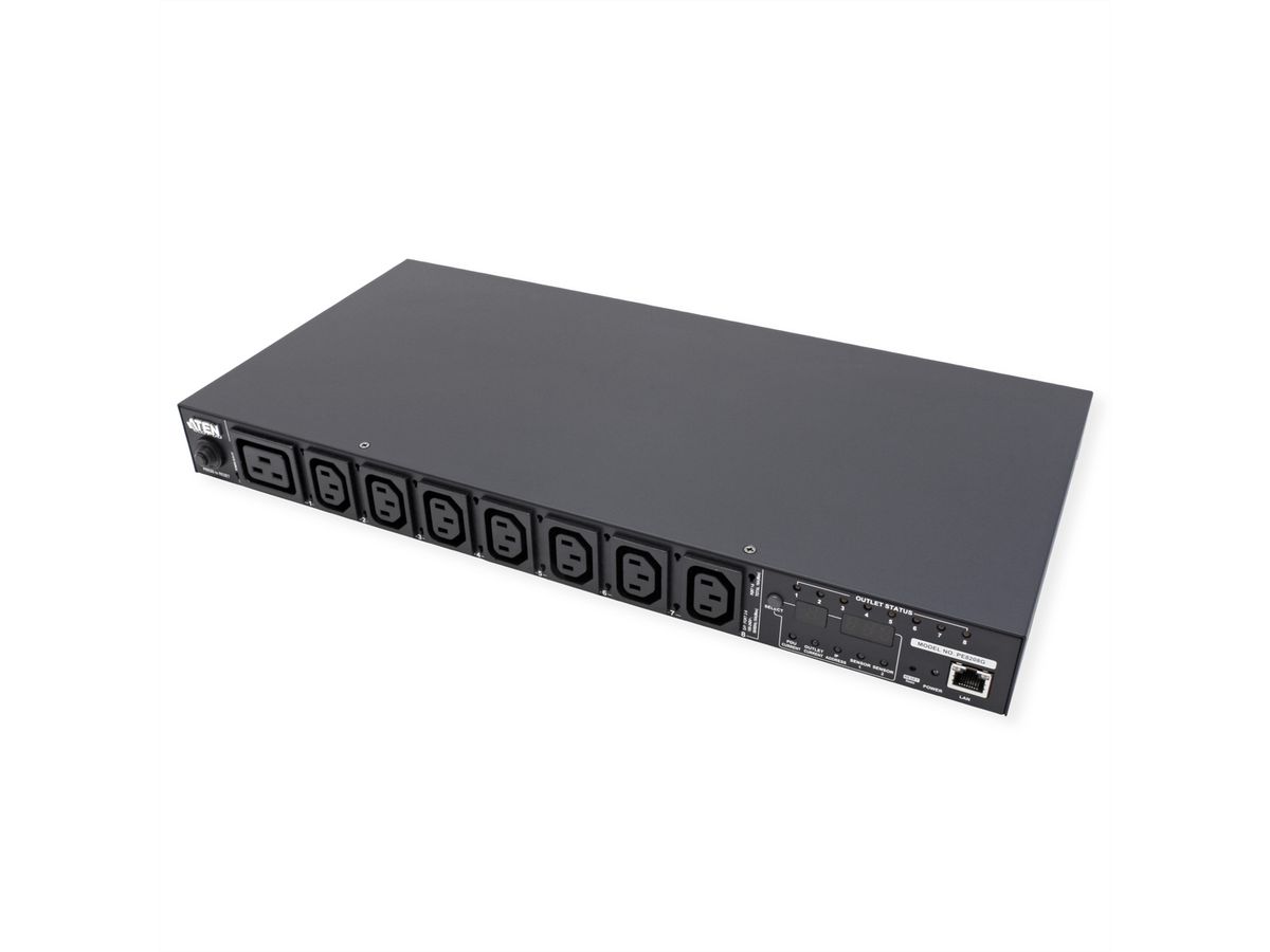 ATEN  PE8208G PDU 8 Port, 1HE, 7xC13 + 1xC19, 16A , Einzel-Port-Messung