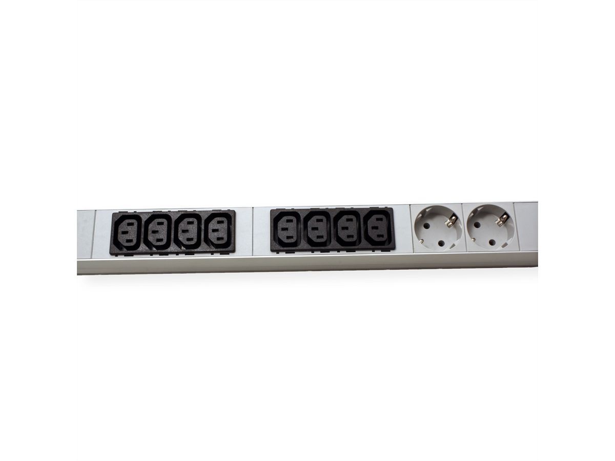 BACHMANN IT PDU ALU 1HE 16x C13 4x Schutzkontakt, CEE 16A blau